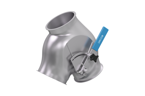 Boîtes à clapet avec joint, asymétrique, commande manuelle - Montage à droite - Diamètre 100-300 mm - Acier inoxydable_0