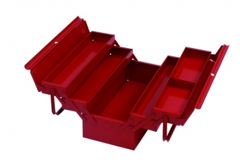 Boîte à outils 5 compartiments - 530x200x200 - Rouge RAL3003 - Cadenassable avec poignées de transport_0