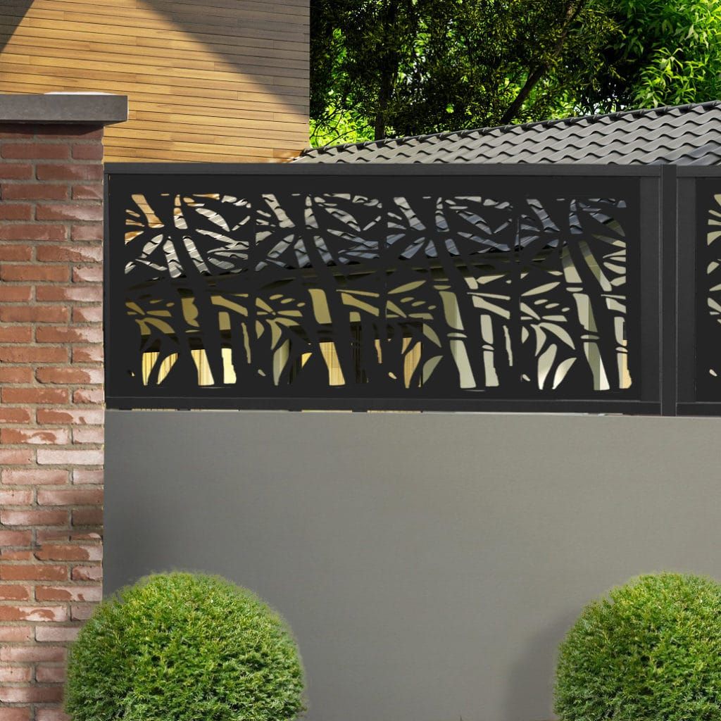 Bravona - clôture en aluminium sur mesure - motif géométrique ajouré - thermolaquage garanti 10 ans_0