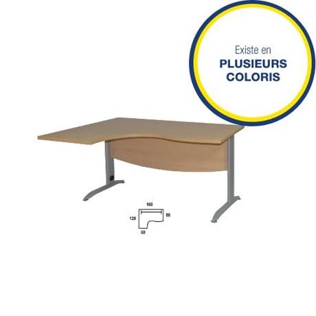 BUREAU OPÉRATIONNEL PIEDS MÉTAL RETOUR GAUCHE IDRA L.160 CM (COLORIS AU CHOIX)