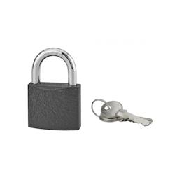 Cadenas ACERA gris à clé, base 50 mm, anse acier cémenté, 3 clés - SERRUPRIX - gris 3150269880046_0