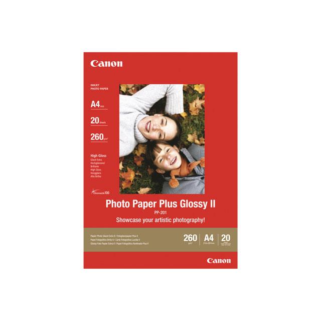 CANON PHOTO PAPER PLUS GLOSSY II PP-201 - BRILLANT - A3 (297 X 420 MM) - 20 FEUILLE(S) PAPIER PHOTO - POUR PIXMA IX4000, IX5000, IX7000, PRO-1, PRO-10, PRO-100, PRO9000, PRO9500
