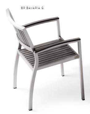 Chaise d'extérieur - BR Bavaria G - empilable - hauteur 84 cm - largeur 56 cm - profondeur 60 cm_0