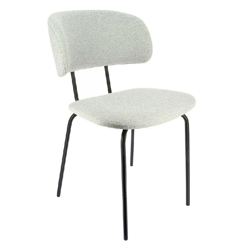 Chaise d'intérieur Chloé en métal galette tissu gris par 2_0