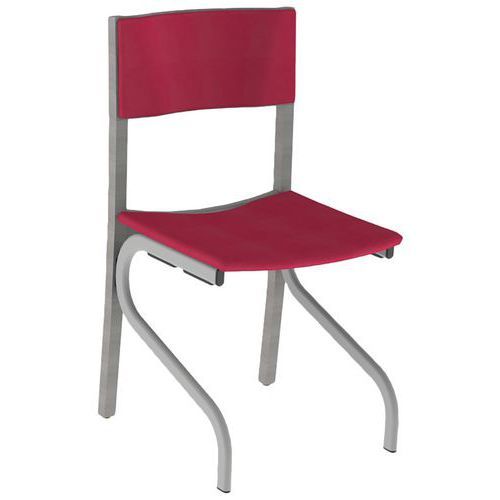 CHAISE ELSA ASS/DOS GINKGO PIVOINE STR BOIS GRIS MÉTAL 9006 - MOBIDECOR