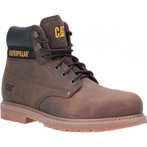 CHAUSSURES DE SÉCURITÉ HAUTES POWERPLANT S3 HRO SRA - MARRON - TAILLE 42 CATERPILLAR