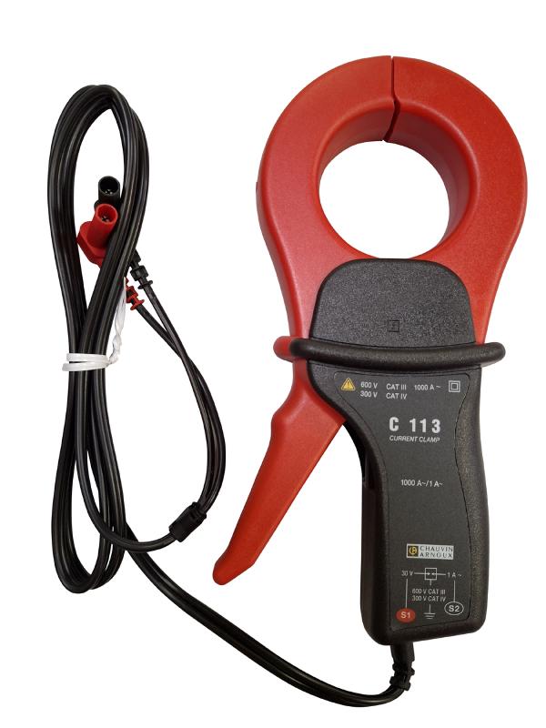 CHAUVIN ARNOUX - C113 - Pince ampèremétrique 1000A AC - Enserrage diam 52mm - Signal de sortie : intensité alternative - Rapport de transformation : 1000/1 - Sortie par cordon et fiches mâles diam 4mm isolé_0