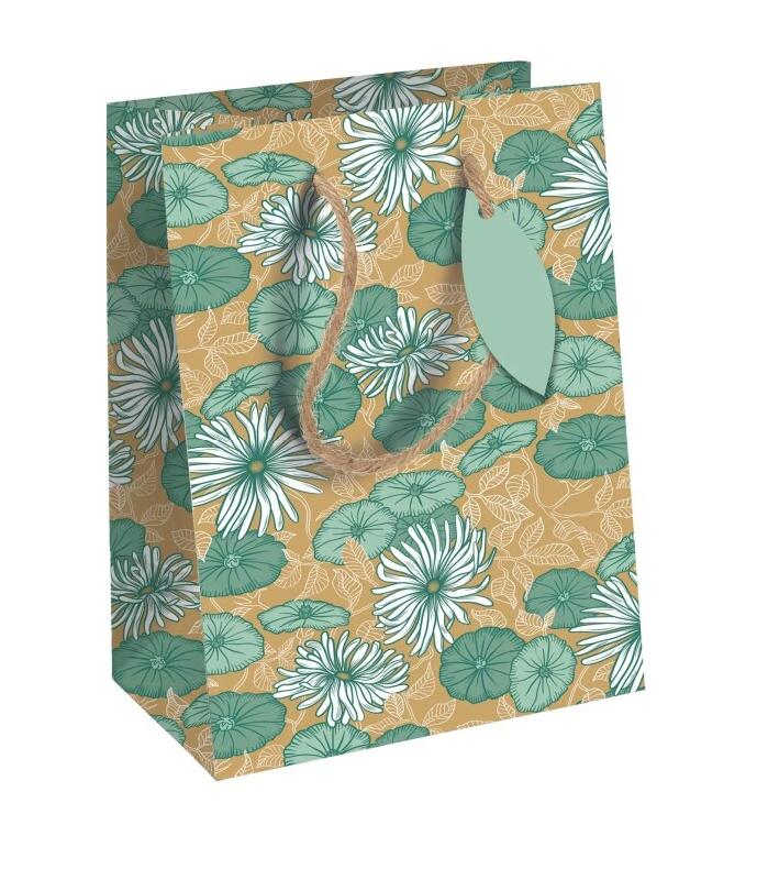 Clairefontaine Lot de 6 Sac cadeau My Garden, moyen format (21,5x10,2x25,3 cm), papier 210 g/m², cordelette assortie - 3663619207375_0