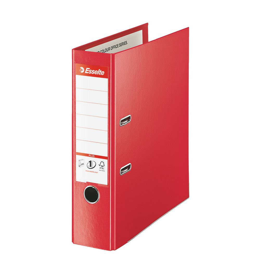 CLASSEUR A LEVIER ESSELTE PLUS - POLYPROPYLENE - FORMAT MAXI A4+ - DOS 8 CM - ROUGE