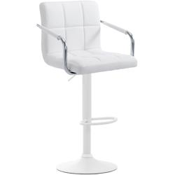 CLP Tabouret de bar Lucy V2  en similicuir avec Piètement en Métal Blanc /Blanc - blanc polyester 315665_0