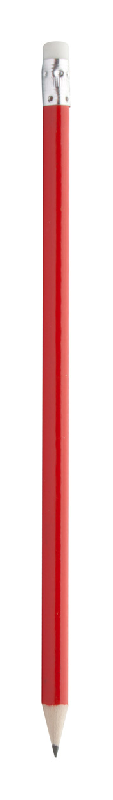 Crayon à papier avec gomme taillé - Mine HB - Couleur rouge - Poids 5g_0