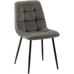 Décoshop26 - Chaise de salle à manger x1 coutures forme carrées en velours anthracite pieds en métal noir 10_0001969 - noir 3000250772556_0