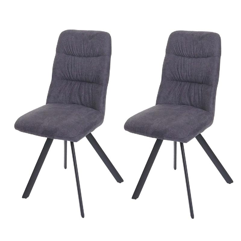 Décoshop26 - Lot de 2 chaises de salle à manger confortable pivotante en velours anthracite cadre en acier 04_0007358 - 3000262075997_0