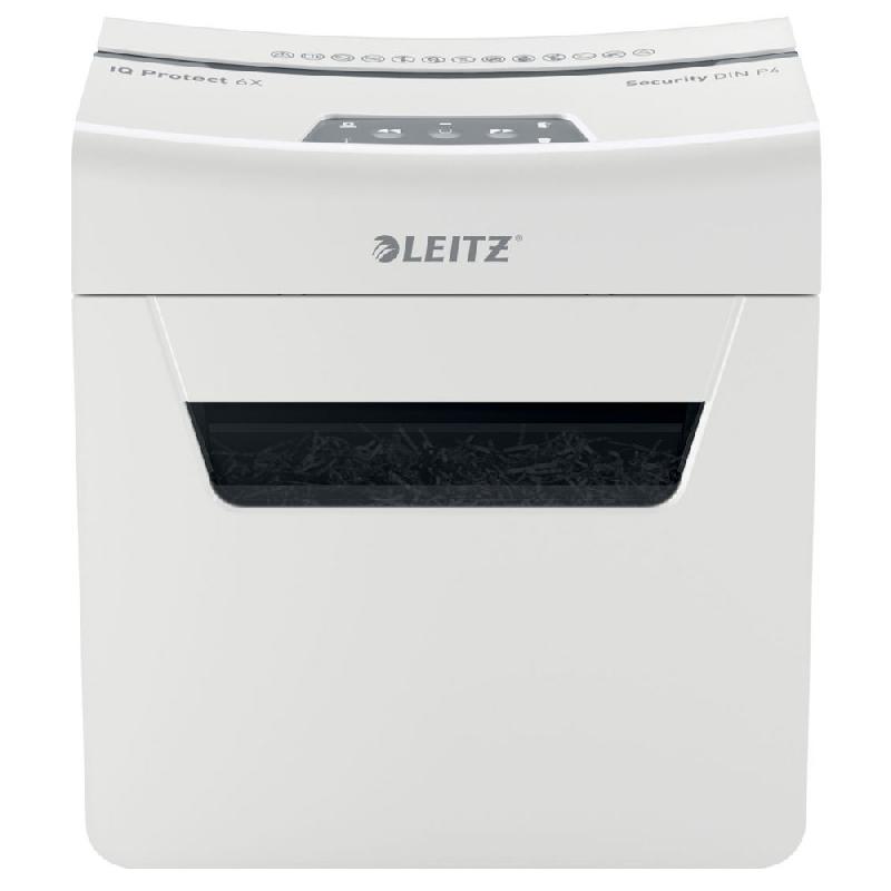 DESTRUCTEUR DE DOCUMENTS LEITZ IQ PROJECT 6X - COUPE CROISEE DIN P4 - 6 FEUILLES - CORBEILLE DE 10 LITRES