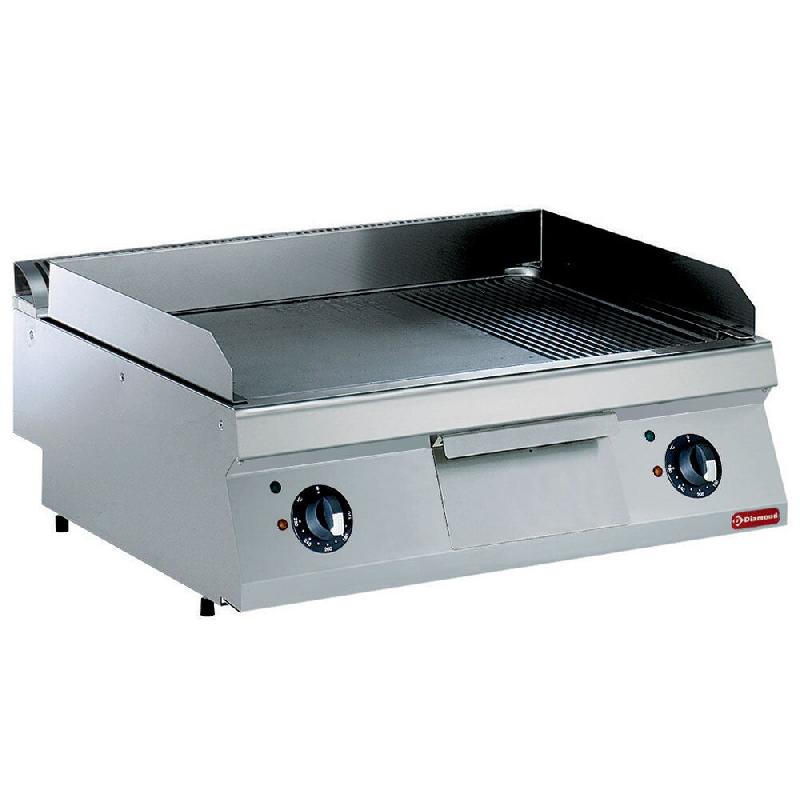 Diamond - Plaque de cuisson électrique, 2/3 lisse - 1/3 rainurée -TOP- - réf. E17/PM8T-NE - gris inox AKS-E17/PM8T-NE_0