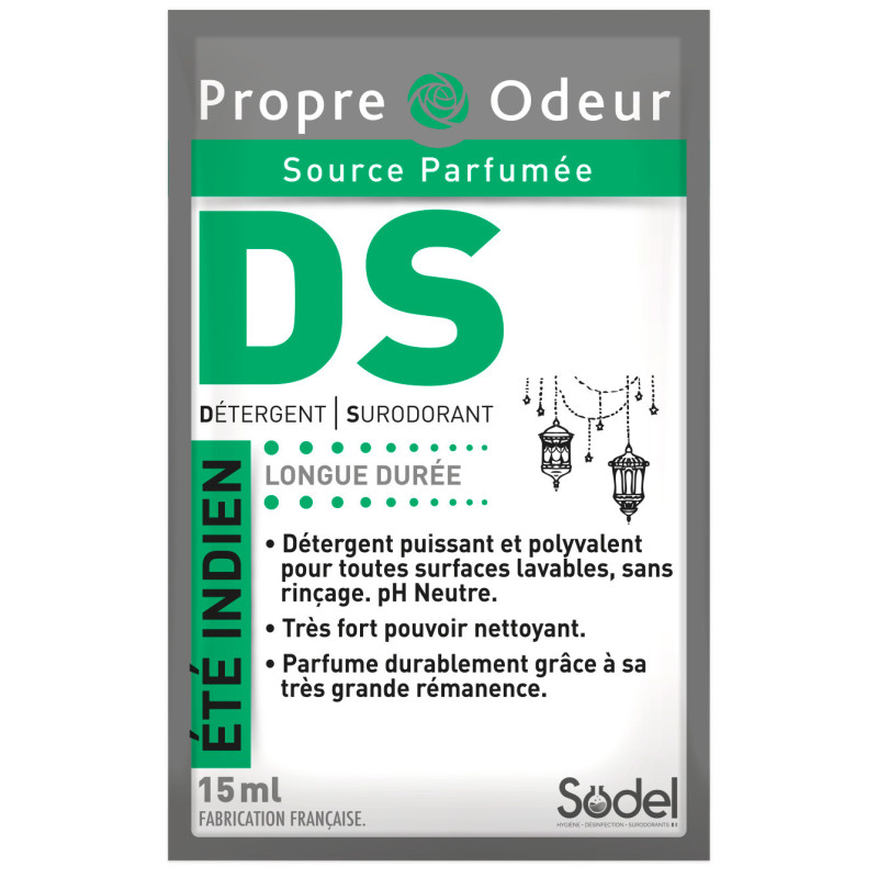 Ds detergent surodorant puissant propre odeur parfum ete indien dosettes de 15ml-carton de 250_0