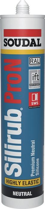 Enduit d'étanchéité en silicone Silirub Pro N noir - 300 ml - Cartouche - SOUDAL - Résistant de -60°C à +180°C_0