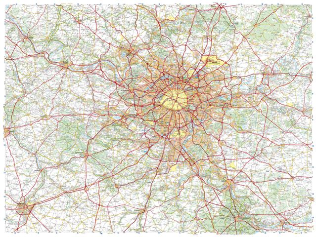 Carte des environs de Paris - Michelin - Échelle 1/100 000 - Mise à jour 2023 - Formats standards et sur mesure_0