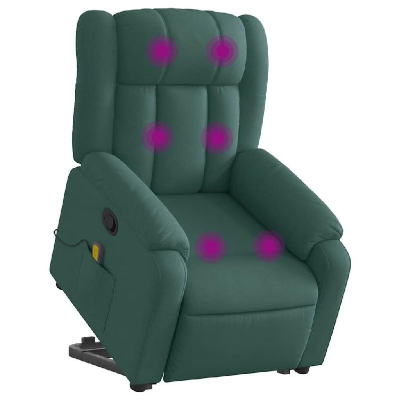 Fauteuil inclinable de massage Vert foncé Tissu Modèle Oerlonara - 8721012178229_0
