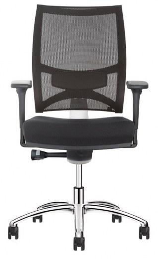 Fauteuil synchrone ergonomique Dorsalis + alu poli - Référence 7550 SB C - Têtière réglable, accoudoirs 4D, soutien lombaire_0