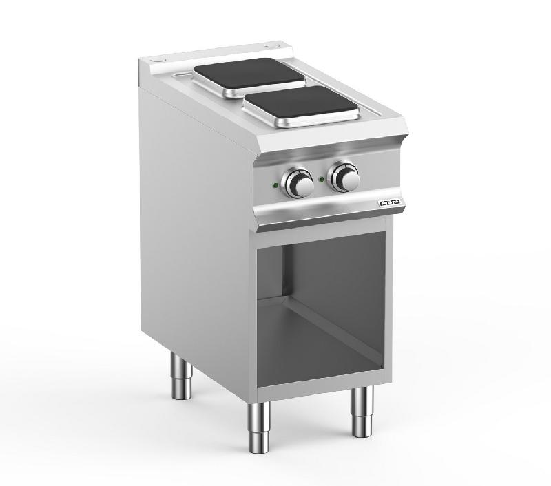 Fourneau professionnel électrique 2 plaques 2,6 kW sur soubassement libre - Domina Pro 700 - Réf. PQ74A_0