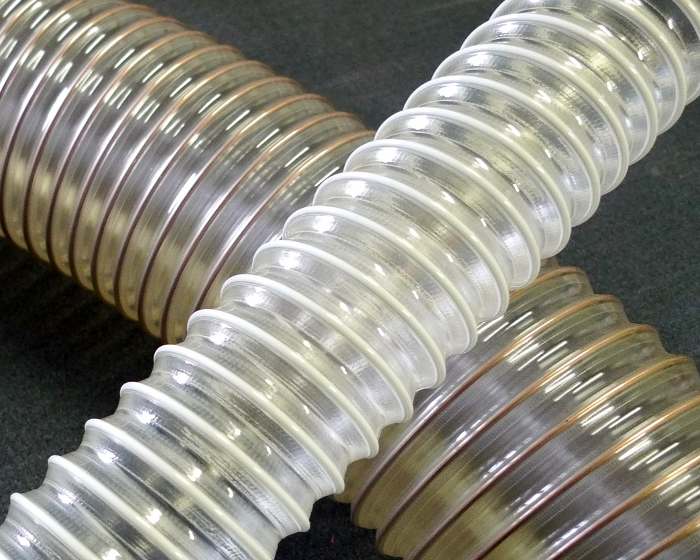 Gaine flexible Alfavac PU-XL - en polyuréthane renforcée avec spire en acier - pour transport de particules abrasives_0