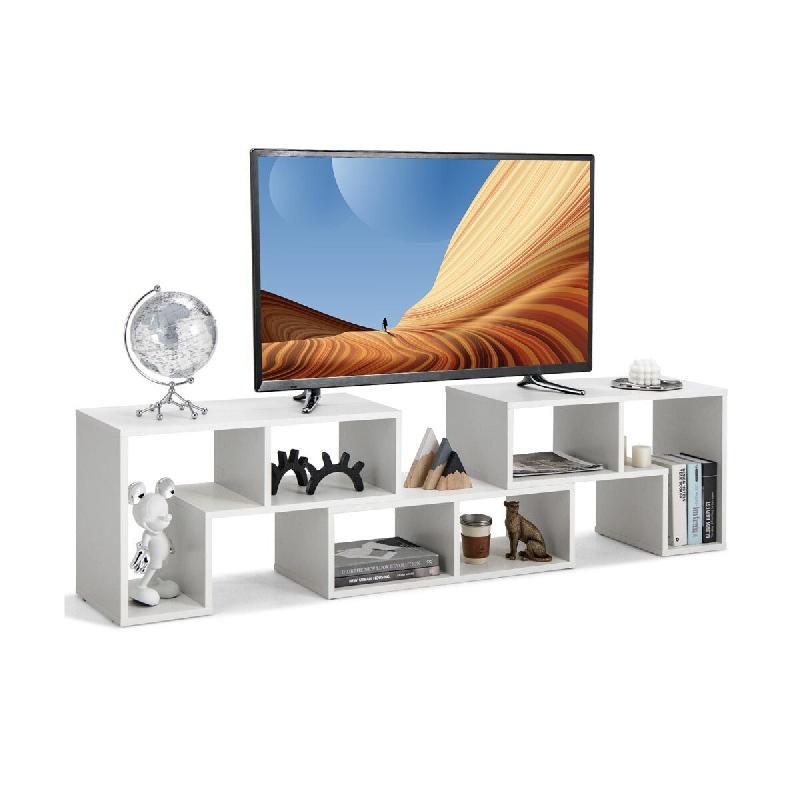 Helloshop26 - Meuble tv lot de 3 pièces 134-180 x 30 x 43 cm avec grande capacité de rangement minimaliste en MDF blanc 20_0012793 - blanc Bois manu_0