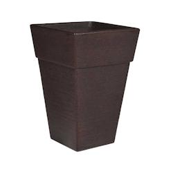 Jardinière en polyéthylène marron Quadro 45 x 45 x 73 cm Roto - marron 3830010980729_0