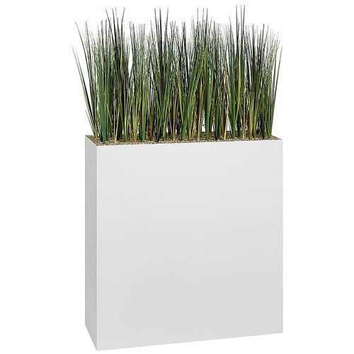 JARDINIÈRE MÉTAL SUR ROULETTES M1 HAUTEUR 90 CM HERBES BLANC
