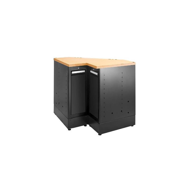 Jls3 cabinet d'angle simple avec plan de travail en bois noir - jetline - FACOM france | jls3-mbscswbs_0