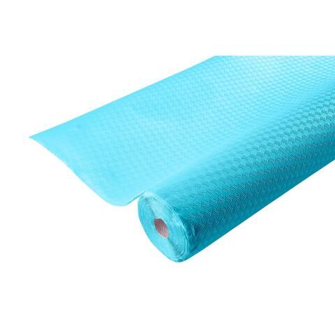 LOT DE 16 - NAPPE EN ROULEAU PAPIER GAUFRÉ TOILE DE LIN - 1,18 X 15M - AZUR