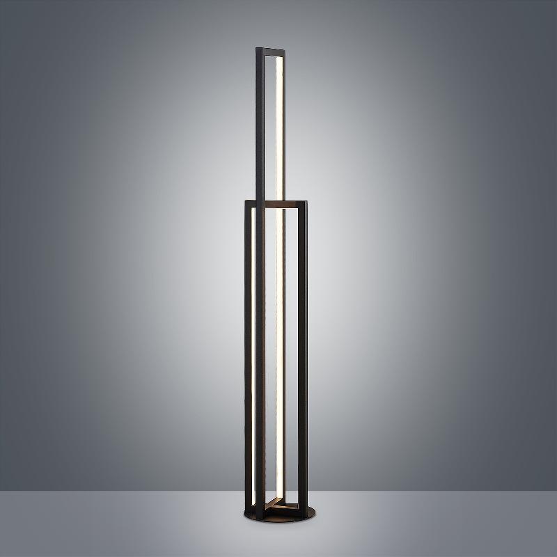 LUCANDE LAMPE SUR PIED LED HYLDA, 123 CM, NOIR, ALUMINIUM