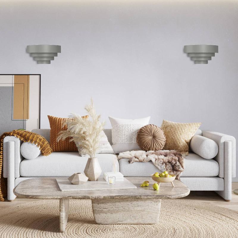LUMINEX APPLIQUE LEVIN AVEC ABAT-JOUR EN ACIER, GRISE