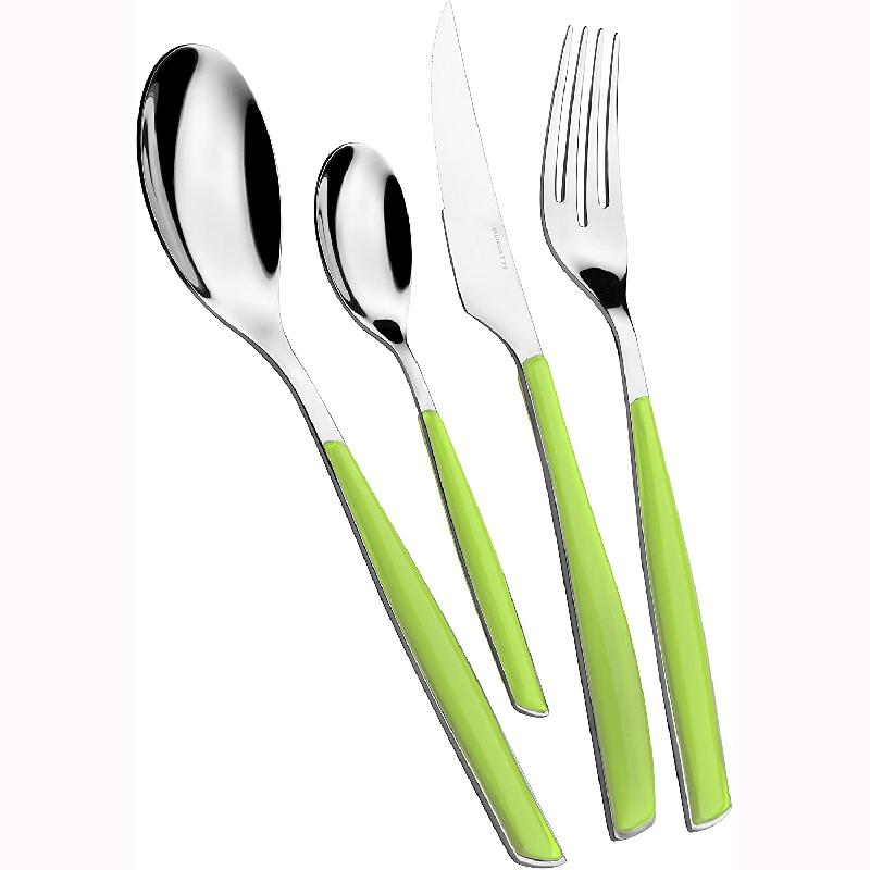 MÉNAGÈRE 24 PIÈCES VERT POMME EN INOX 18/10 - 2.5MM - BUGATTI - GLAMOUR