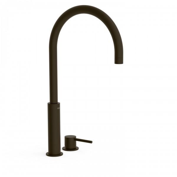 MITIGEUR DE LAVABO SUR GORGE NOIR MÉTALLISÉ BROSSÉ - TRES 26110502KMB