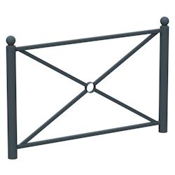 Rossignol - Barrière de délimitation de voirie Croix St André à sceller - Tête boule OPUS - Anthracite - Gris acier - Ø76 mm - Réf. 51915_0