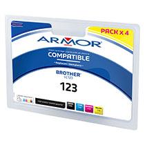 PACK CARTOUCHE OWA COMPATIBLE BROTHER LC123 COULEURS POUR IMPRIMANTE JET D'ENCRE