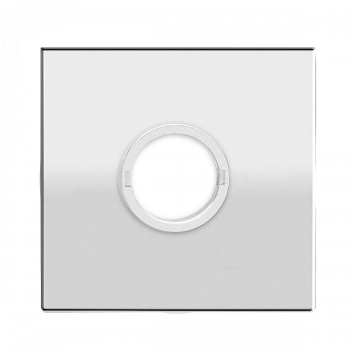 PAIRE DE ROSACES AFFLEURANTES CARRÉES EN INOX POLI - SÉRIE EZ180Q - CLÉ L KARCHER DESIGN