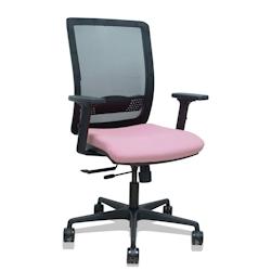 Piqueras y Crespo Silla Haches traslack malla negra asiento bali rosa brazos 2D ruedas 65mm - rose multi-matériau 395TKM840B710B2DB68R65_0
