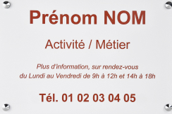Plaque signalétique professionnelle en PVC double couche - Gravure en creux - Usage intérieur et extérieur_0