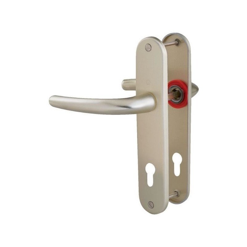 ENSEMBLE SAN DIEGO PETIT MODEL TYPE CLÉ I POUR CYLINDRE EUROPÉEN FINITION F2 ALUMINIUM ASPECT CHAMPAGNE - HOPPE - 3230362