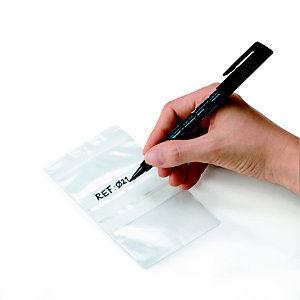 RAJA Sachet plastique à fermeture Zip et bande d'écriture - 16 x 22 cm - Epaisseur 50 microns - Transparent - Carton de 1000_0