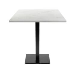 Restootab - Table 70x70cm - modèle Milan marbre paros - blanc fonte 3760371511440_0