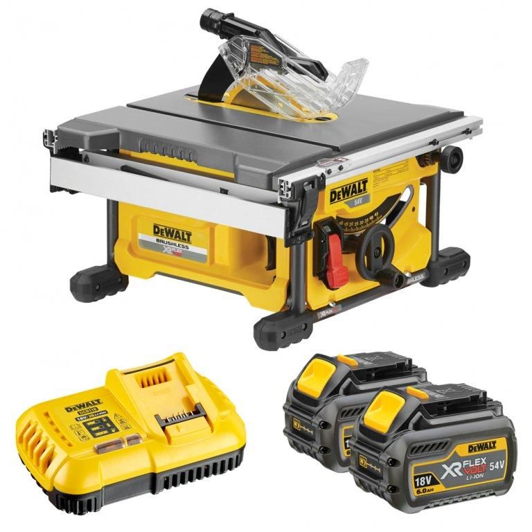 SCIE À TABLE DEWALT - FLEXVOLT - 54 V XR - 2 BATTERIES, CHARGEUR - DCS7485T2