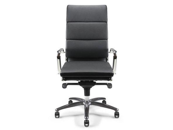 Fauteuil de direction cuir chrome_0