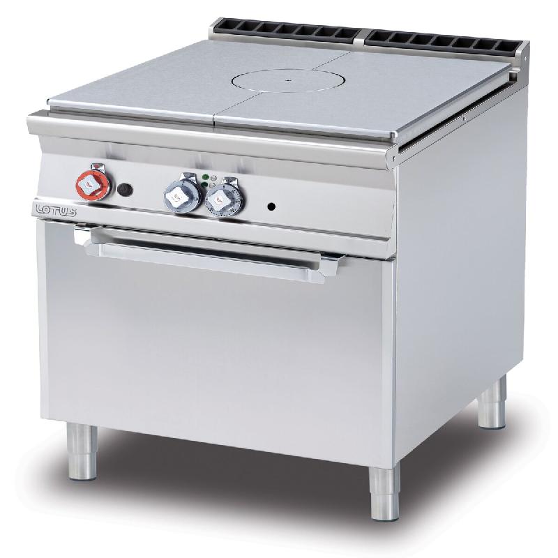 Table de cuisson à gaz avec four électrique statique GN2/1. Flamme pilote. Dimensions 80x90 h90 cm. Modèle TPF-98GE - 2008_0