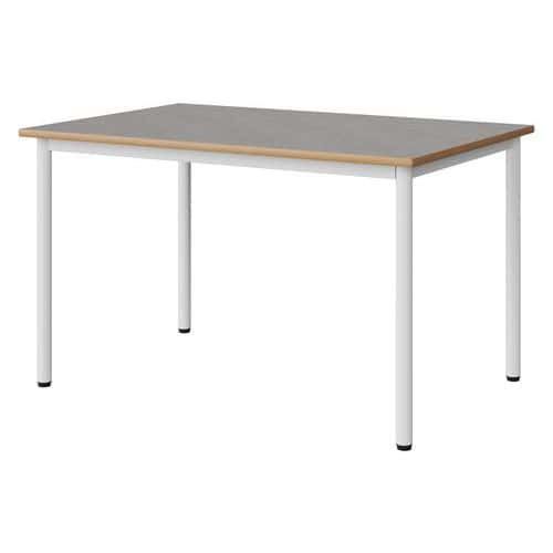 TABLE MALIBU 120X80 T5 4P STRA ALAISÉ BÉTON F186/BLC 9016