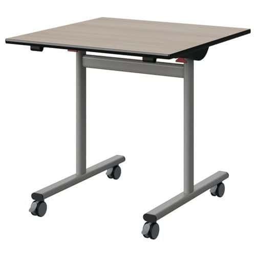 TABLE MALIBU RAB. 80X80 T6 DL STRA ACACIA/NOIR GRIS 9006 - MANUTAN EXPERT