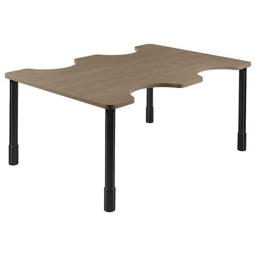 TABLE PMR 162 X 110CM RÉGLABLE STRATIFIÉ - PIERRE LUNE/NOIR - SUNSET CREATION