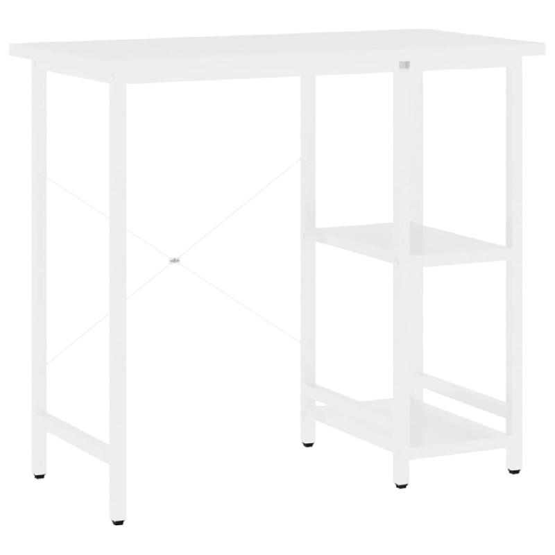 VidaXL Bureau d'ordinateur Blanc 80x40x72 cm MDF et métal Modèle Atlas Nova - 20555_0